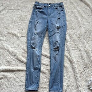 Garage Light Blue High Waisted Skinny Jeans 03